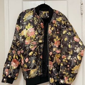 Free People floral bomber jacket :)